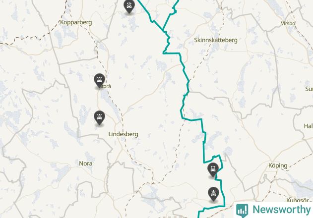 Karta över Lindesbergs kommun