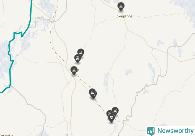 Karta över viltolyckor i Tierps kommun