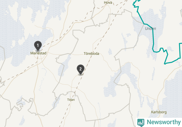 Karta över väderstationer i artikeln