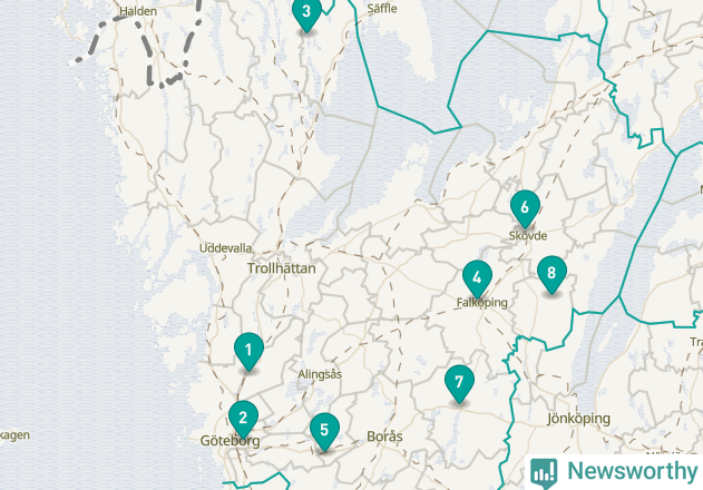 Karta över Uddevalla kommun