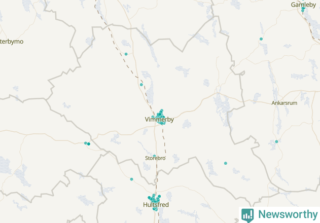 Karta över Vimmerby kommun