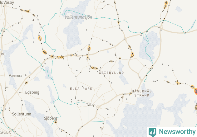 Karta över Täby kommun