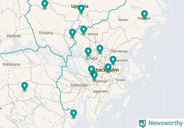 Karta över Värmdö kommun