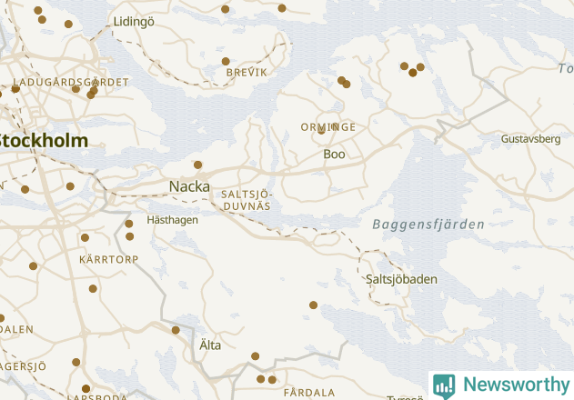 Karta över Nacka kommun