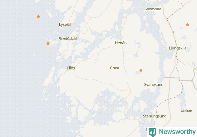 Karta över Orusts kommun