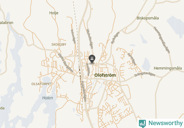 Karta över viltolyckor i Olofströms kommun