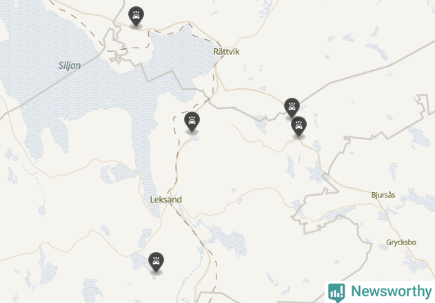 Karta över viltolyckor i Leksands kommun