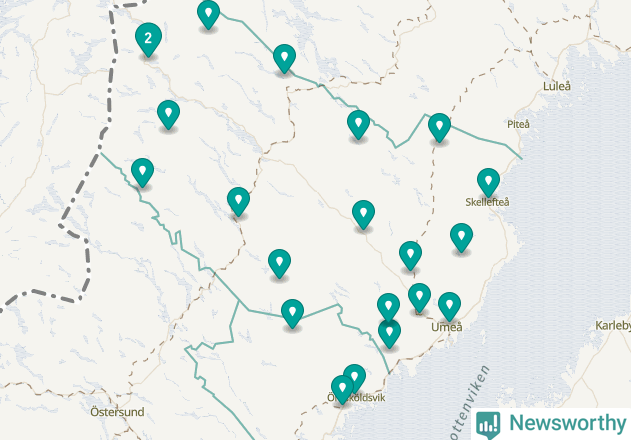 Karta över Bjurholms kommun
