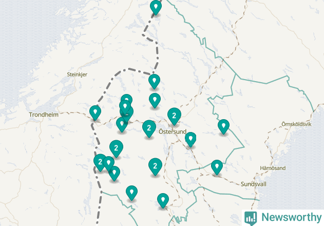 Karta över Bräcke kommun