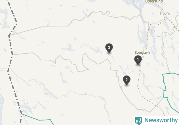 Karta över väderstationer i artikeln