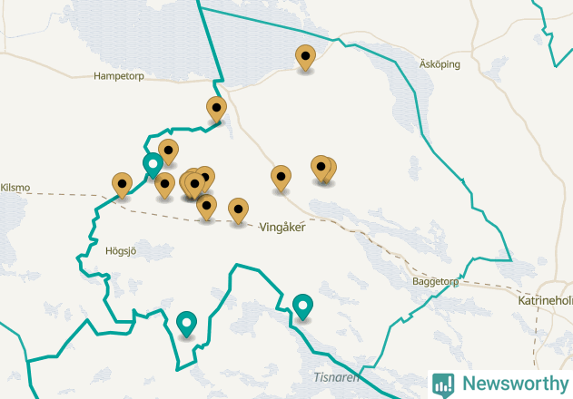 Karta över Vingåkers kommun