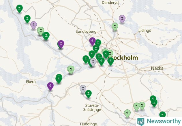 Karta över Stockholms kommun