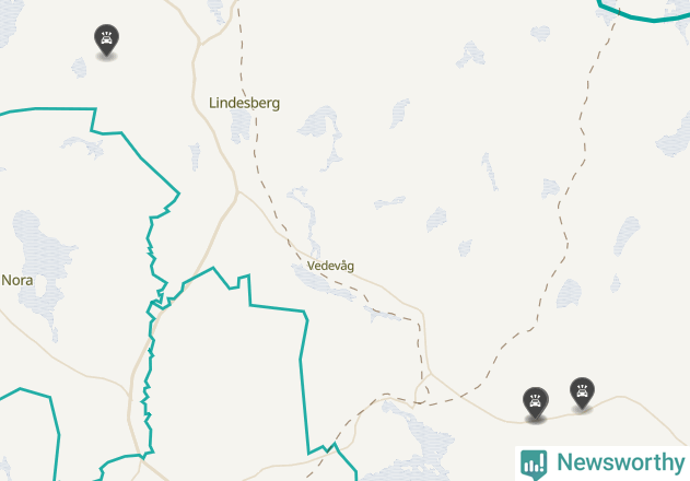 Karta över viltolyckor i Lindesbergs kommun