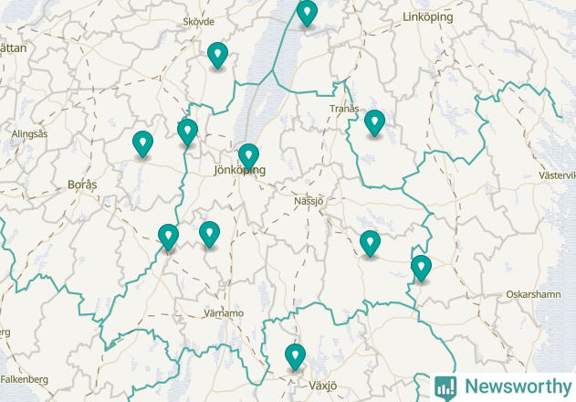 Karta över Eksjö kommun