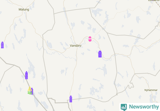 Karta över Vansbro kommun