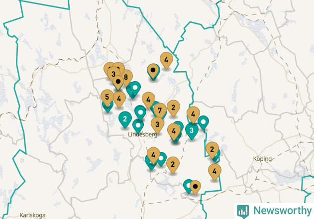 Karta över Lindesbergs kommun