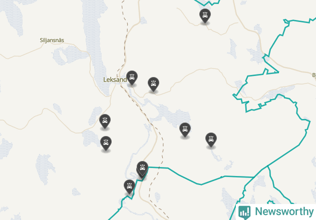 Karta över viltolyckor i Leksands kommun
