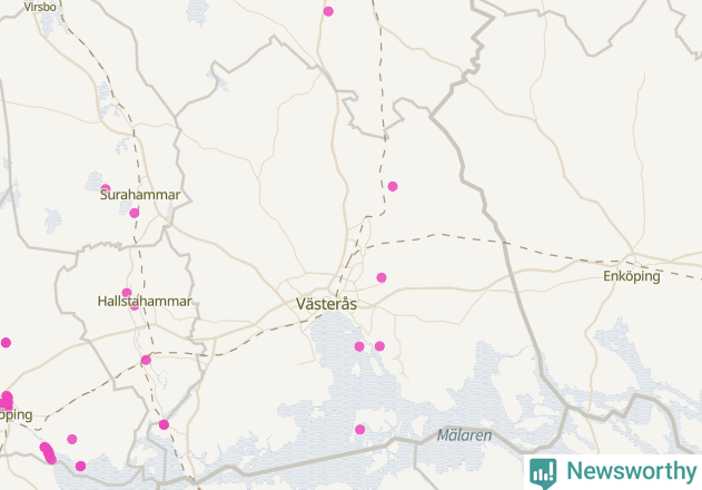 Karta över Västerås kommun