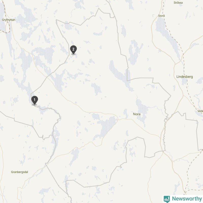 Karta över Nora kommun