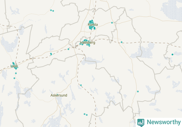 Karta över Hallsbergs kommun