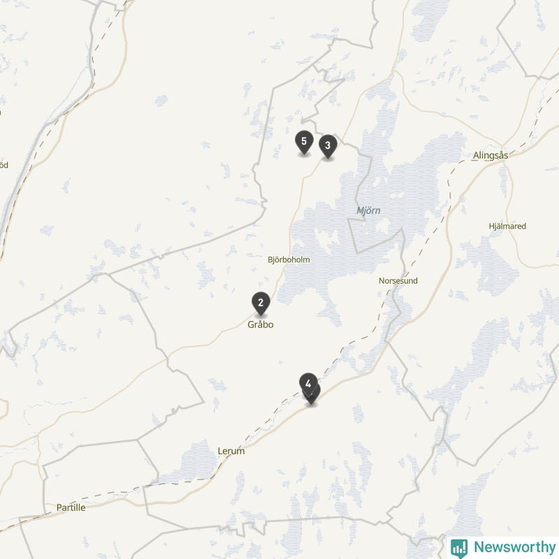 Karta över Lerums kommun