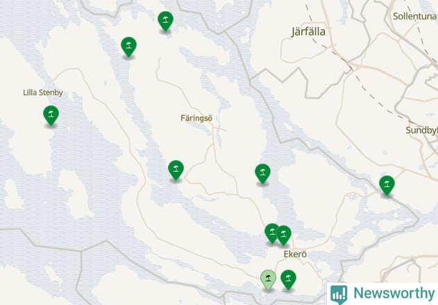 Karta över Ekerö kommun