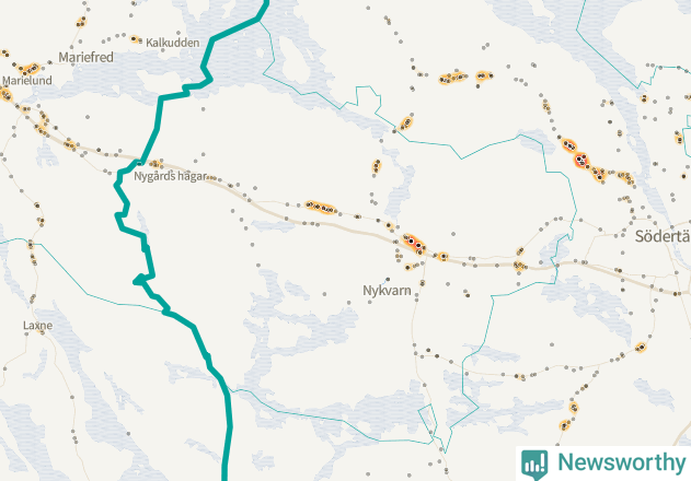 Karta över Nykvarns kommun