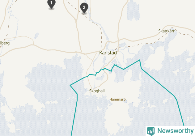 Karta över väderstationer i artikeln