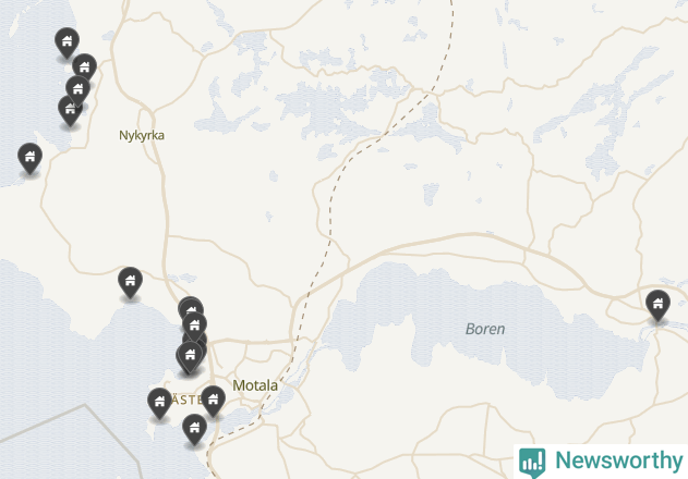 Karta över Motala kommun