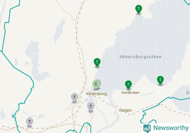Karta över Vänersborgs kommun