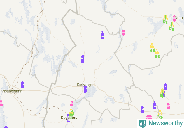 Karta över Karlskoga kommun