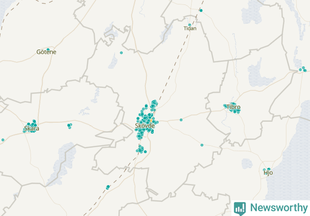 Karta över Skövde kommun