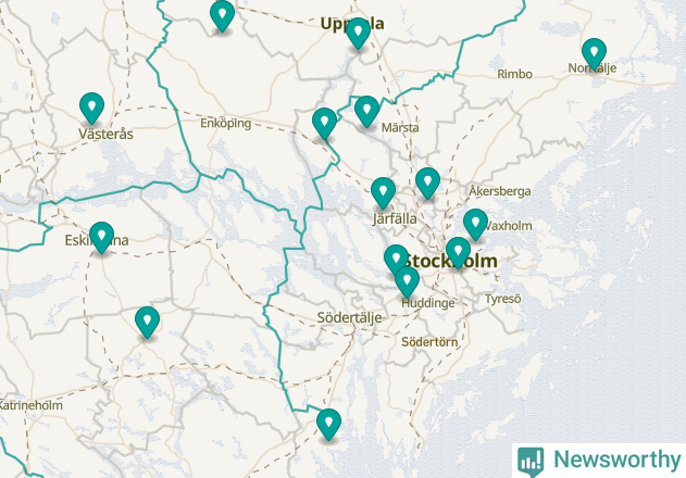 Karta över Täby kommun