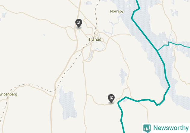 Karta över viltolyckor i Tranås kommun