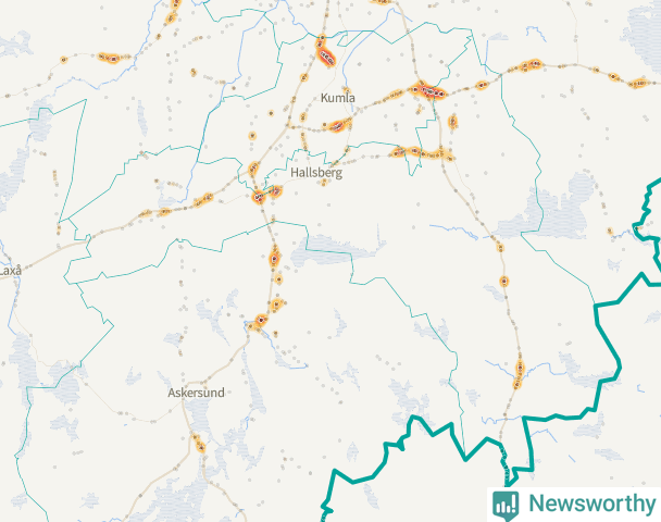 Karta över Hallsbergs kommun