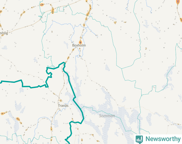 Karta över Boxholms kommun