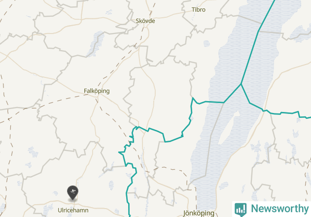 Karta över Hjo kommun