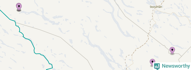 Karta över vindkraftverk i Vilhelmina kommun