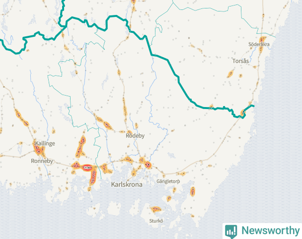 Karta över Karlskrona kommun