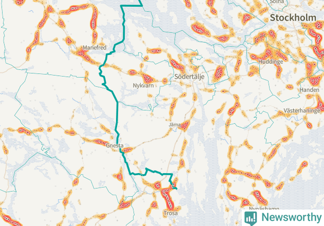 Karta över Södertälje kommun