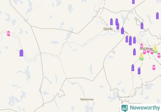 Karta över Gagnefs kommun