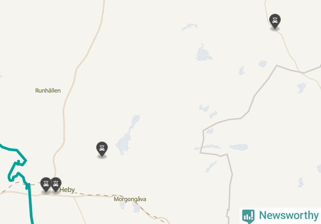 Karta över viltolyckor i Heby kommun