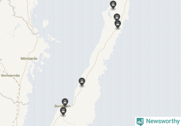 Karta över viltolyckor i Borgholms kommun