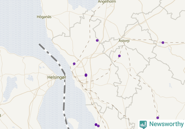Karta över Helsingborgs kommun