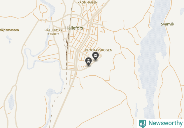 Karta över viltolyckor i Hällefors kommun