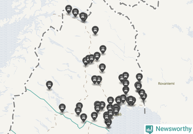 Karta över Norrbottens län