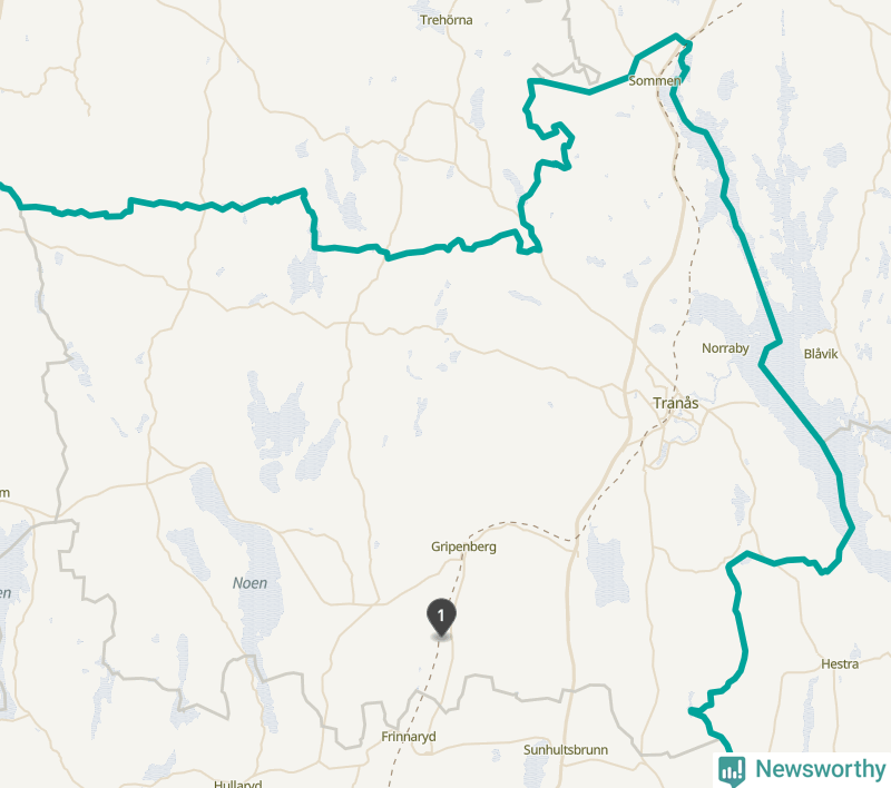 Karta över Tranås kommun