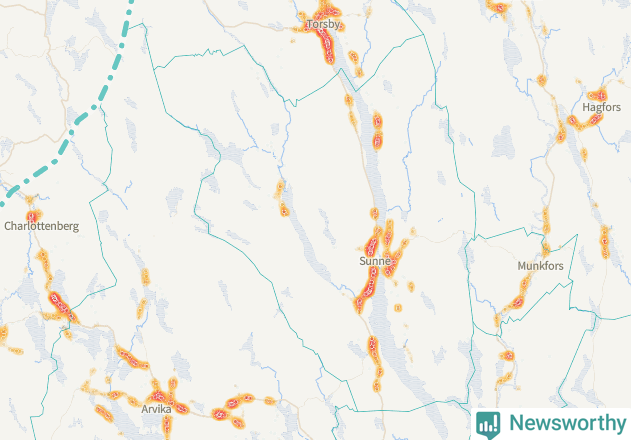 Karta över Sunne kommun