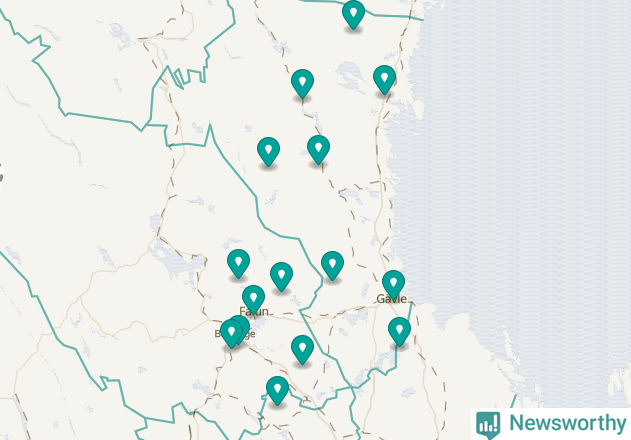 Karta över Ockelbo kommun