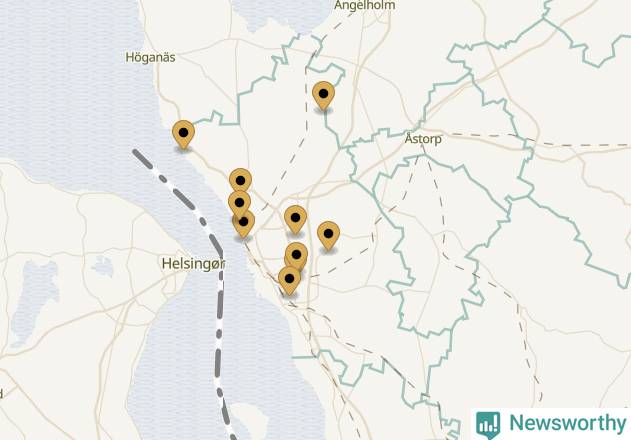 Karta över Helsingborgs kommun